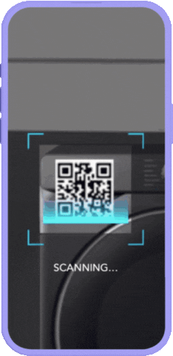 QR codes link to Samsung customer service and setup assistance