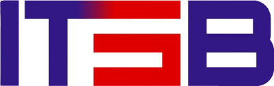 Logo with bold purple letters forming ITB and a red accent bar across the middle.