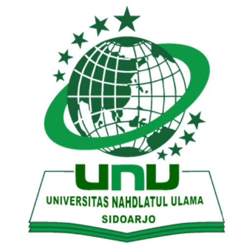 Logo for UNU (Universitas Nahdlatul Ulama) Sidoarjo featuring a globe with a green ring and stars, and the text UNU beneath.