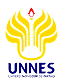 UNNES logo: stylized yellow flame with a red torch center above the blue letters 'UNNES' and 'Universitas Negeri Semarang' text.