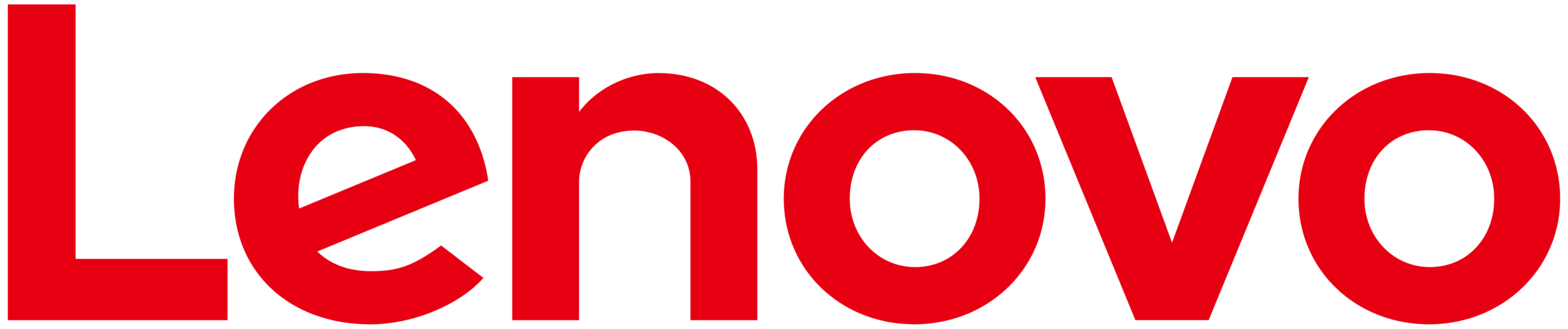Lenovo logo in red wordmark with bold typeface