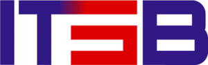 LOGO_ITSB | HOVARLAY Stylized blue logo reading 'ITB' with red horizontal bars accenting the middle of the design.