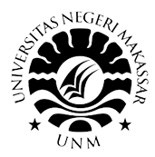 Logo: circular university seal with a stylized sail/flower motif in the center, surrounded by the text UNIVERSITAS NEGERI MAKASSAR (UNM).
