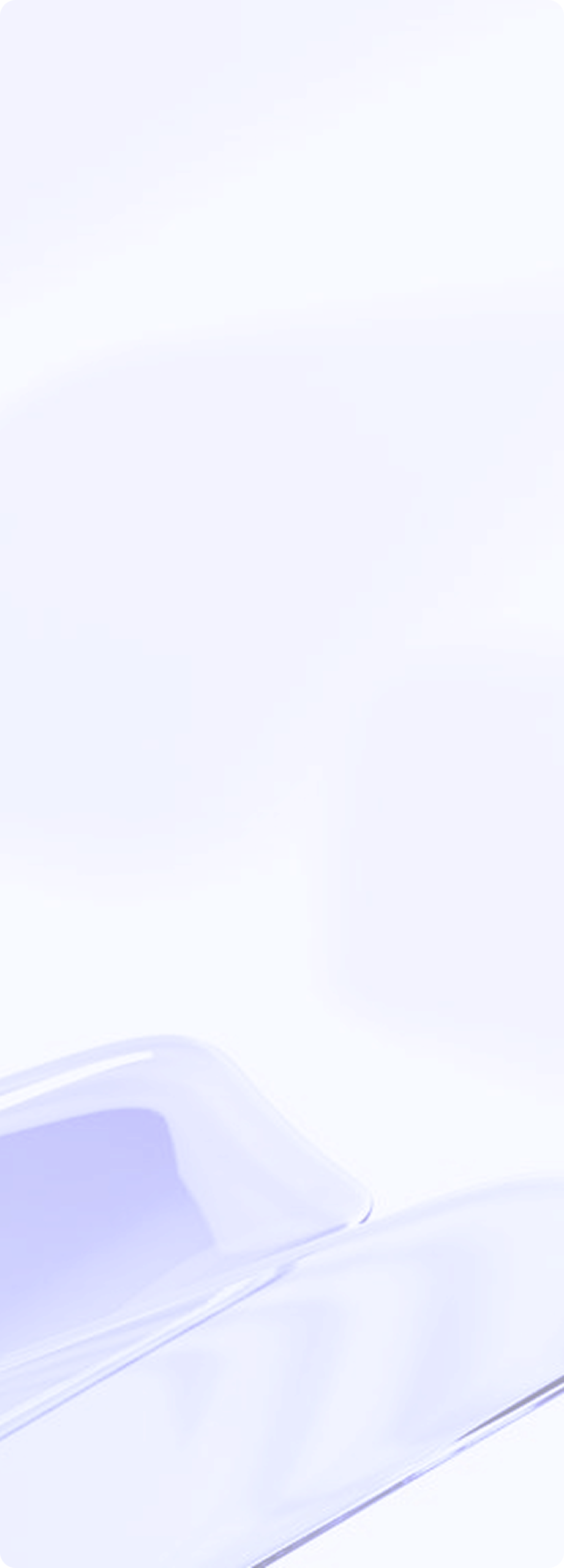Abstract blue and purple curved shape with a glossy surface (decorative background).