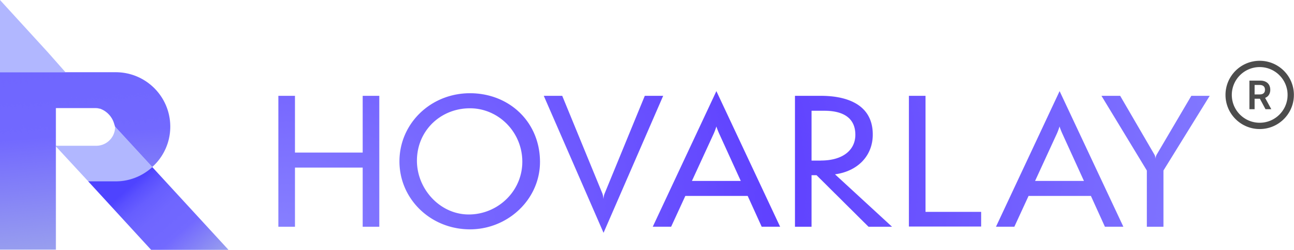 HOVARLAY logo: purple gradient wordmark with a geometric left symbol.