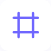 Purple rounded-square button featuring a white hash/grid symbol (likely a menu/grid control).